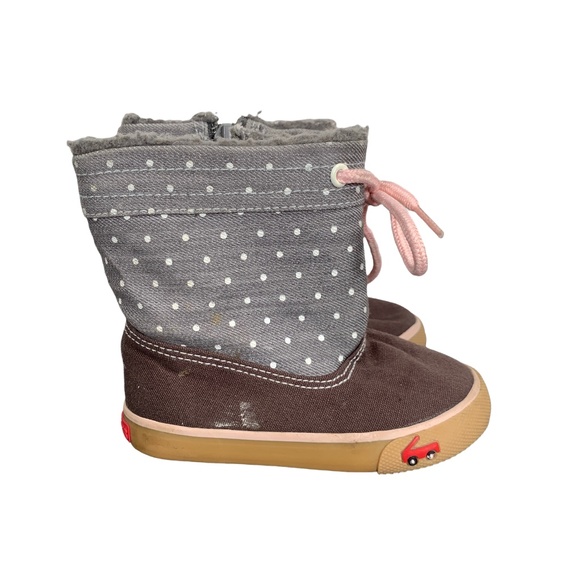 See Kai Run Greta Sneaker Polka Dot Boots Toddler 5 - Picture 1 of 11